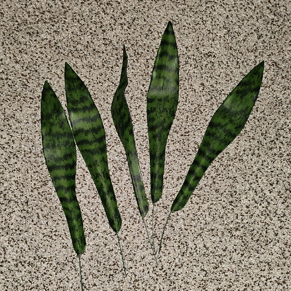Other - Set Of Faux Green Snake Plant Leaves